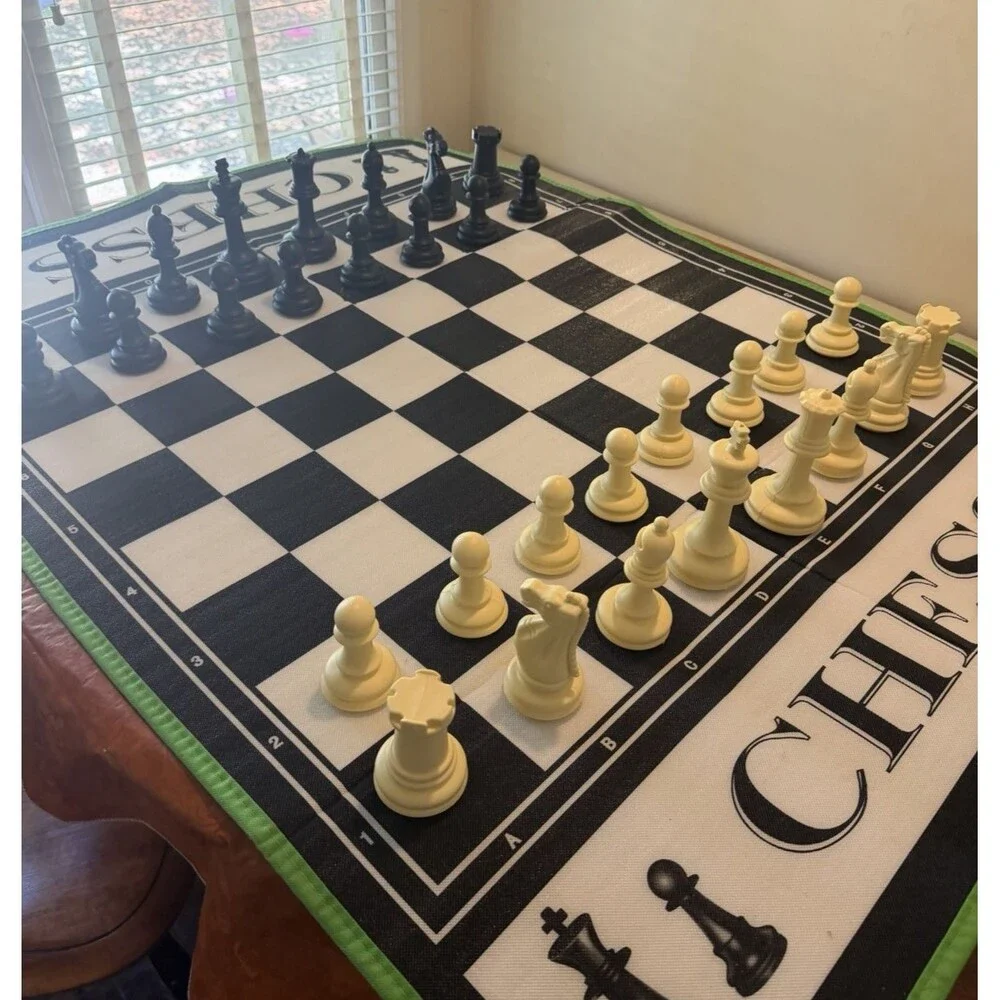 VTG Giant Garden Chess Set with 6” King Mat Board Indoor/Outdoor Complete in Box